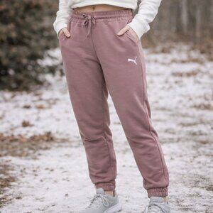 Puma Dusty Rose Jogger Sweatpants Women’s Small Logo Lounge Pants